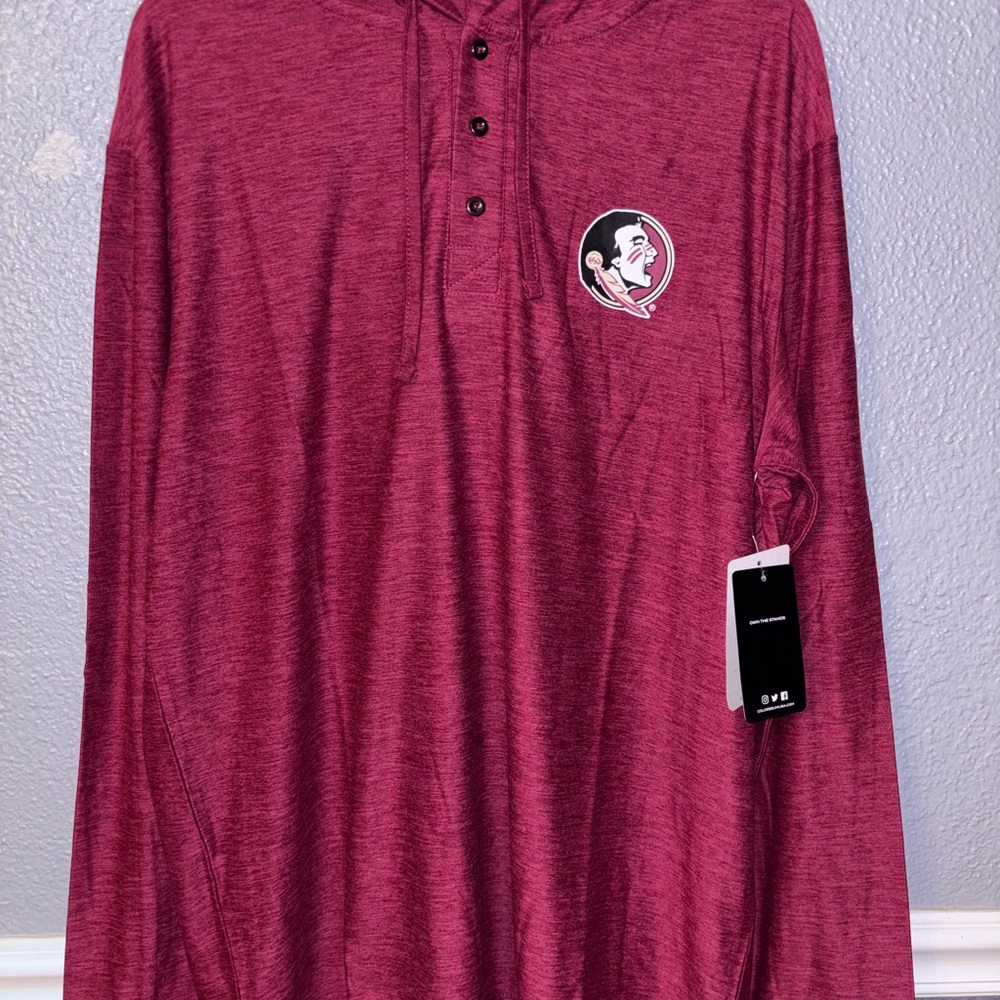 NWT FSU Henley Style Hoodie